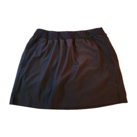 Quince Pants - Quince Womens Skort Size Large Black Performance Tech Athletic Skirt Zip Pockets
